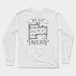 You Meet in a Tavern Old School RPG Fantasy Map Long Sleeve T-Shirt